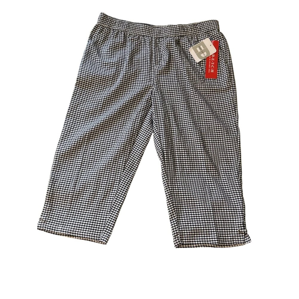 💖Emily Daniel’s blac white gingham capri pant
